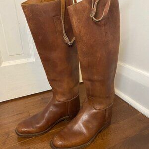 Vintage Custom Leather Brown Riding boots Size 8